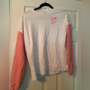 Peloton women’s white and coral sweatshirt size L - never worn!